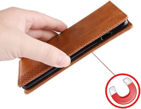 Tel1 Tcl 20y Alcatel 1s 2021 Magnetic Buckle Retro Book Brown Mobile Phone Case