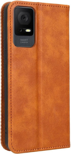 Tel1 Tcl 405 406 408 Magnetic Buckle Retro Texture Book Case Brown