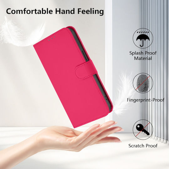 Tel1 Tcl 306 305 30 Se 30 E Skin Feel Solid Color Book Case Rose Red