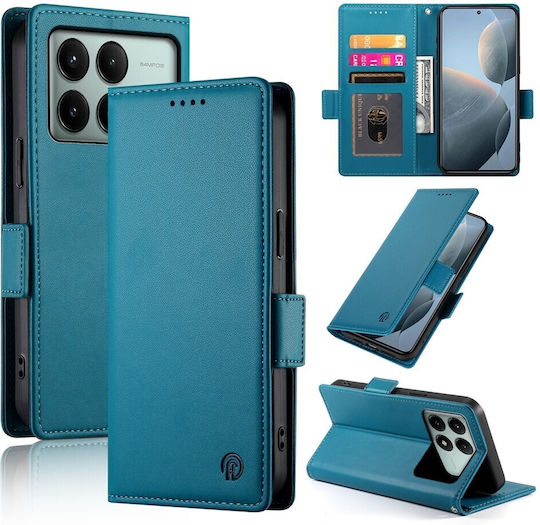 Tel1 Xiaomi Poco X6 Pro 5g Global Side Buckle Mobile Phone Case Book Blue