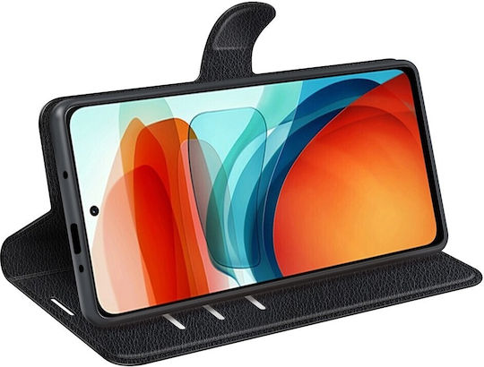 Tel1 Xiaomi Poco X3 Gt Litchi Texture Horizontal Flip Θήκη Βιβλίο Black