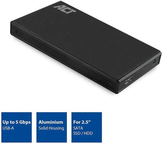 Act Ac1200 Hard Drive Enclosure Sata 2.5" Usb-c 3.2 Gen1 Black