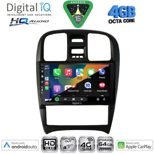 Digital IQ Car Audio System for Hyundai Sonata 2000-2006 Bluetooth USB WiFi GPS Apple CarPlay Android Auto with 9" Touch Screen