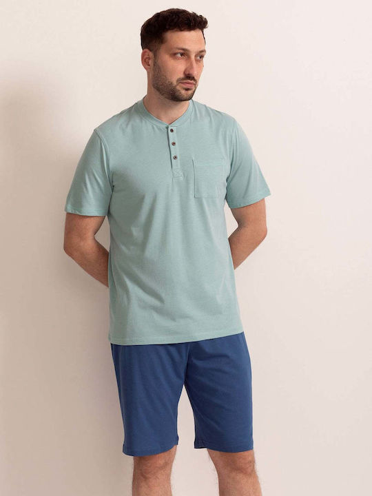Sofiaman Sommer Herrenpyjama Baumwolle Beech