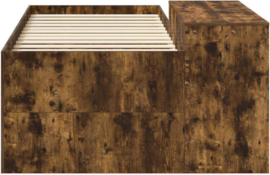 Kinderbett Einzel mit Schreibtisch Braune für Matratze 90x200cm