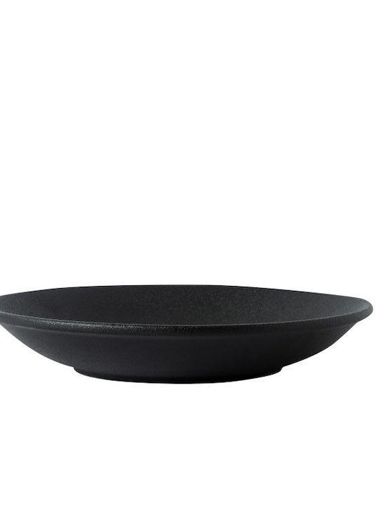 GTSA Volcanic Black Porcelain Deep Plate with Diameter 23cm