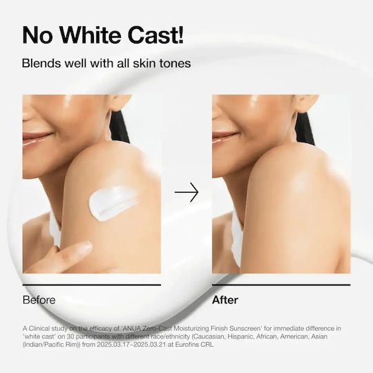 Anua Zero-Cast Водоустойчив Слънцезащитен Крем За Лице SPF50 50ml