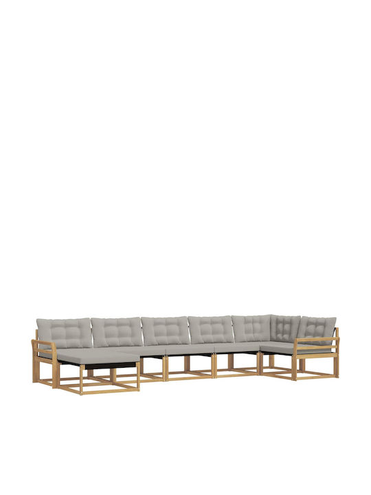 Ecksofa für Outdoor-Hölzernes mit Kissen 408x170.5x73cm
