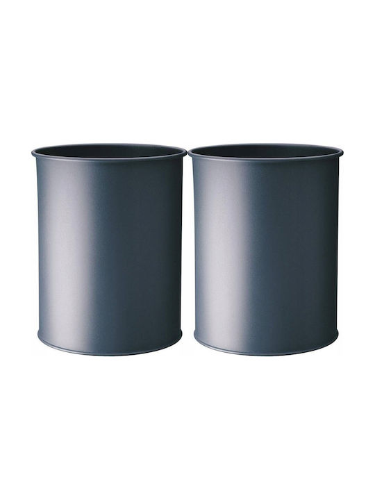 Durable Metallic Gray Waste Bin 15lt