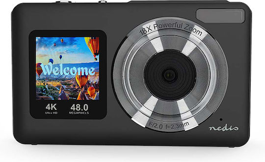Nedis PCAM2530BK Compact Φωτογραφική Μηχανή 48MP 4K UHD Μαύρη