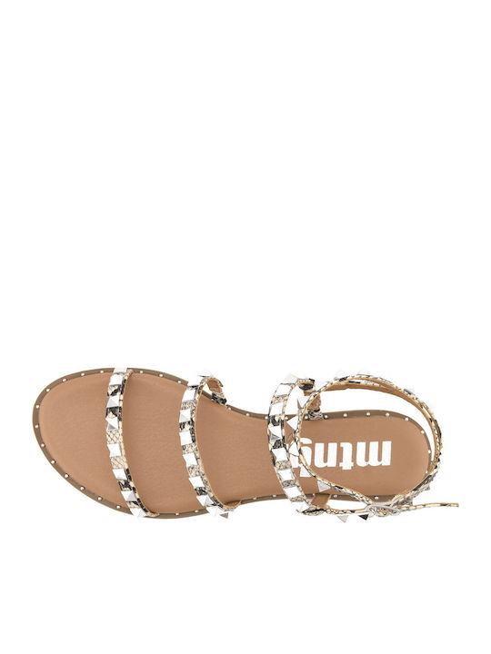 Leather Women's Flat Sandals Ecru