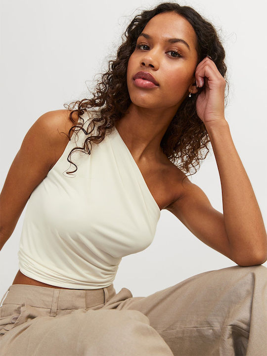 Women's Blouse One Shoulder Ecru