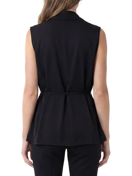 Twenty 29 Twenty 29 Damen Bluse Satin Ärmellose Schwarz