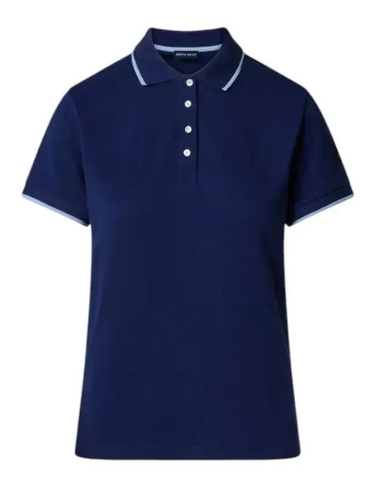 Women's Polo Blouse Short Sleeve Blue