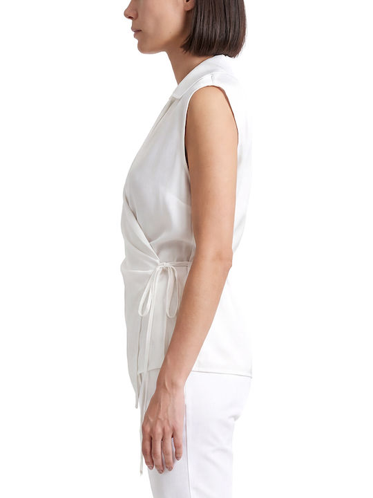 Women’s Satin Sleeveless Blouse White Twenty-29