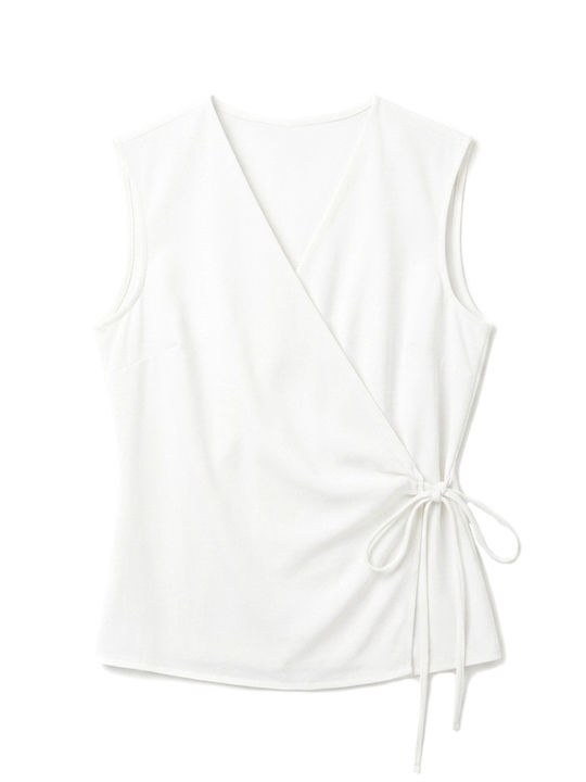 Women’s Satin Sleeveless Blouse White Twenty-29
