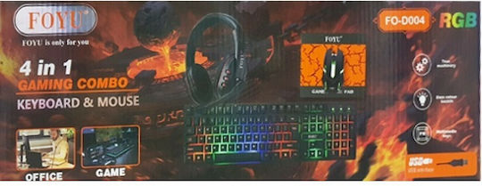 6785 Σετ Gaming Πληκτρολόγιο με RGB φωτισμό & Ποντίκι (Αγγλικό US) Γκρι