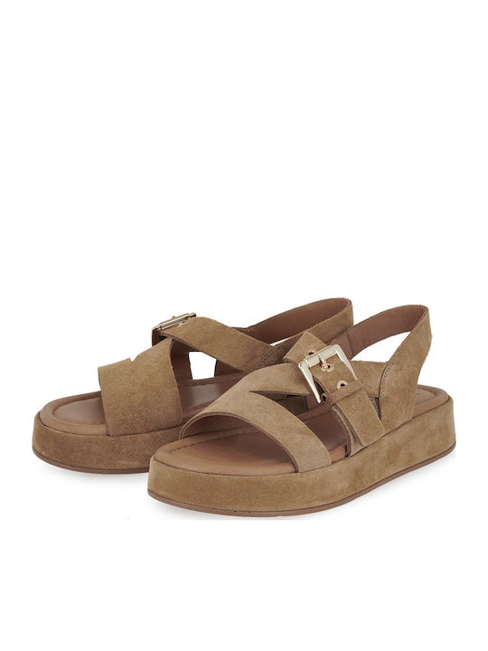Γυναικεία Σανδάλια Flatforms Καφέ
