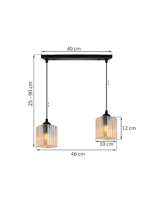 Light Home Κρεμαστό Φωτιστικό Μαύρο με Ντουί E27