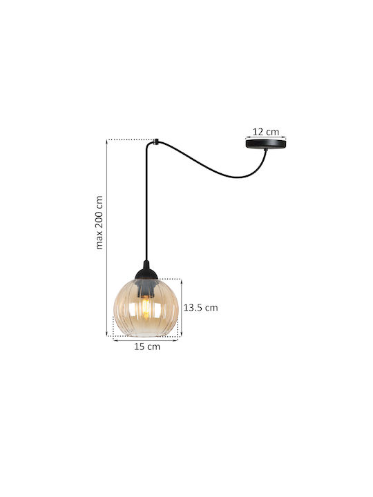 Light Home Candelabru Suspendat Negru cu Soclu E27