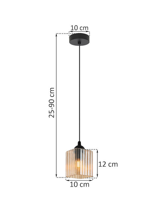 Light Home Candelabru Suspendat Negru cu Soclu E27