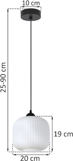 Light Home Κρεμαστό Φωτιστικό Μαύρο με Ντουί E27