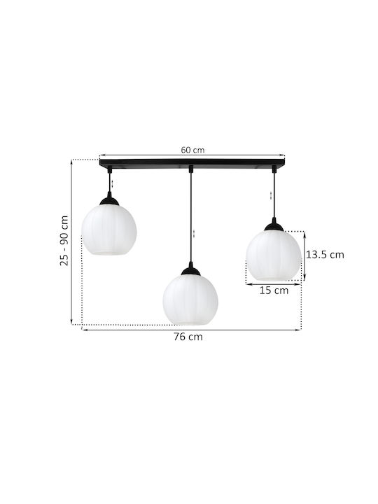 Light Home Candelabru Suspendat Negru cu Soclu E27