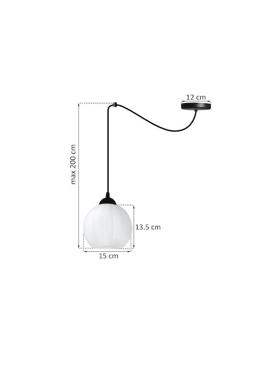 Light Home Κρεμαστό Φωτιστικό Μαύρο με Ντουί E27