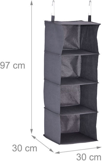 Relaxdays Raft Textil Atârnător Pentru Haine Gri 97x30x30cm
