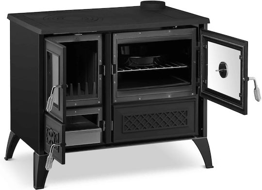 Simge 801 Stella Cast Iron Wood Stove with Oven 9kW Black