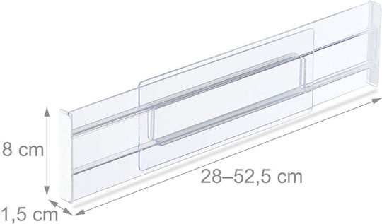 Relaxdays Plastic Divizor de Sertar 8x52.5cm 4 Bucăți