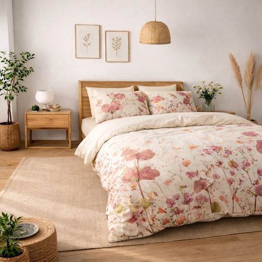 Set Cuvertură Dublă Roșie 200x210cm 4 Bucăți