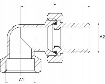 Messing Winkelventil 1" F F Brass