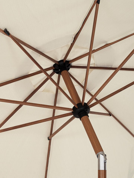 Umbrelă De Pardoseală Rotundă Din Aluminiu Palinuro Ecru Φ3m 0796028