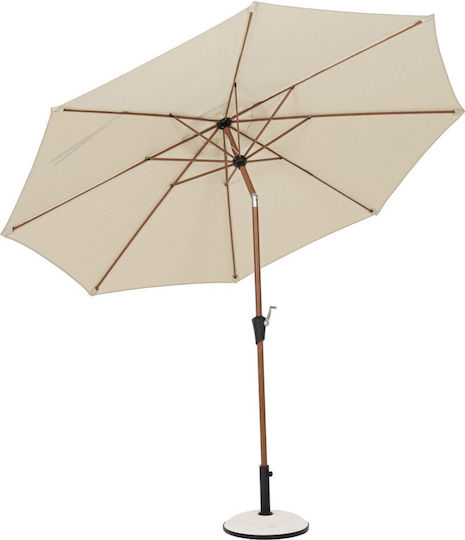 Umbrelă De Pardoseală Rotundă Din Aluminiu Palinuro Ecru Φ3m 0796028