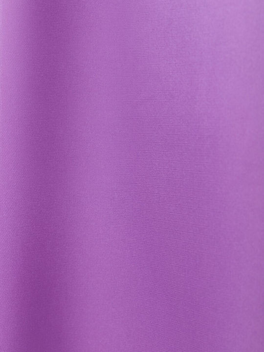Satin Midi Skirt Black Purple