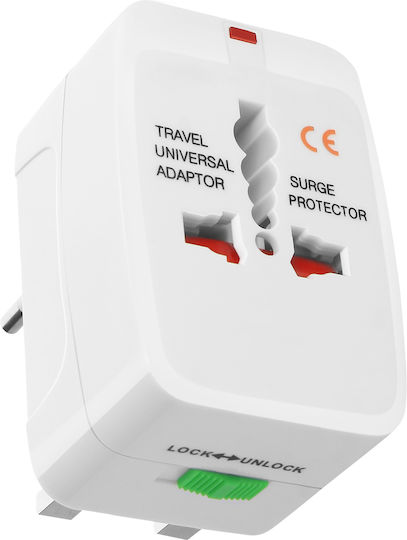 Avizar Universal Power Adapter Electrical Devices Surge Protection White