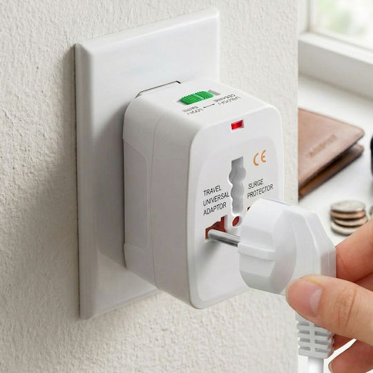 Avizar Universal Power Adapter Electrical Devices Surge Protection White