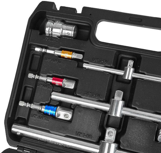 Geko Cheie Cu Clichet Cu Tubulare 1/4" & 3/8" & 1/2" 25 Bucăți