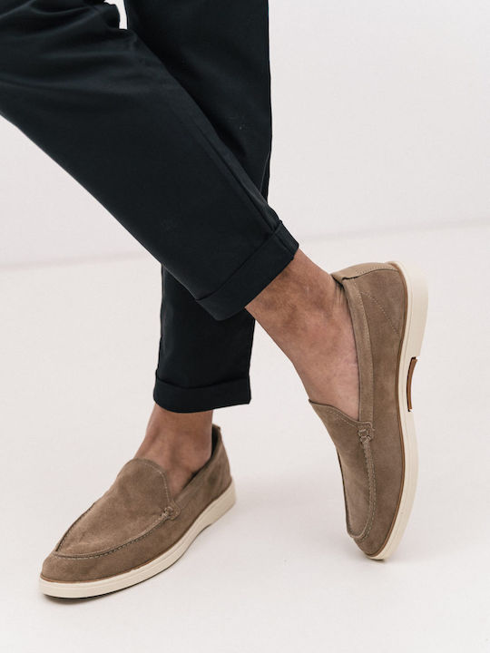 Suede Ανδρικά Loafers σε Καφέ Χρώμα