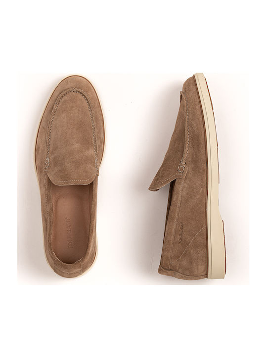 Suede Ανδρικά Loafers σε Καφέ Χρώμα