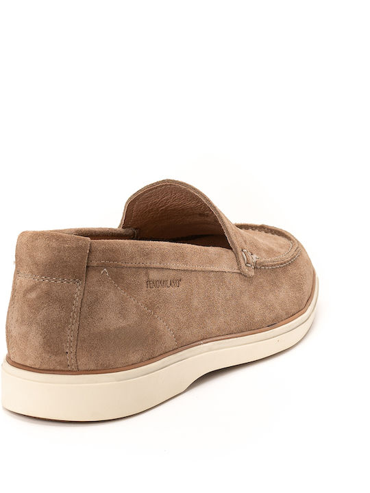 Suede Ανδρικά Loafers σε Καφέ Χρώμα