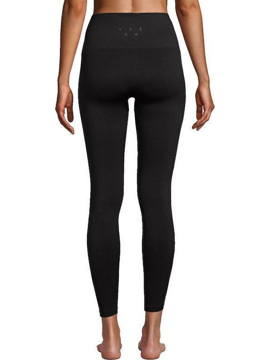 Damen Leggings Glänzend & Hohe Taille Schwarz