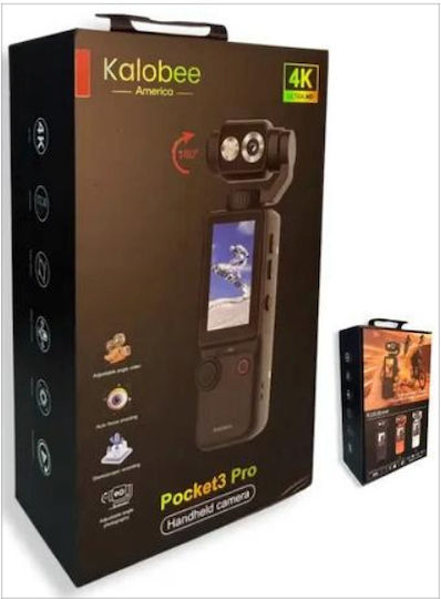 Kalobee Pocket 3 Pro Action Camera 4K Ultra HD με Οθόνη Μαύρη