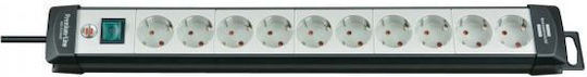 Brennenstuhl Premium-line Power Strip 10 Sockets with USB-A Switch and 3m Cable