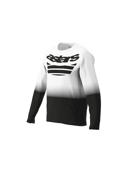 Herren Lange Ärmel Fahrradtrikot Mountain Bike Weiß