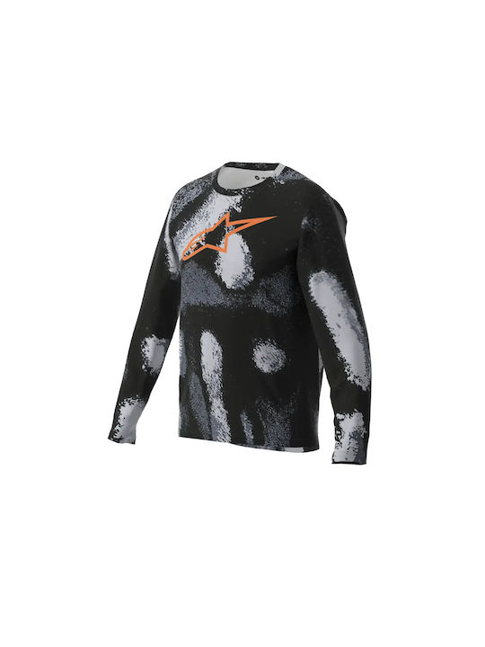 Herren Lange Ärmel Fahrradtrikot Mountain Bike Schwarz