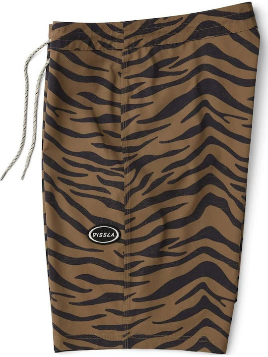 Men's Swimwear Bermuda Dark Khaki With Patterns