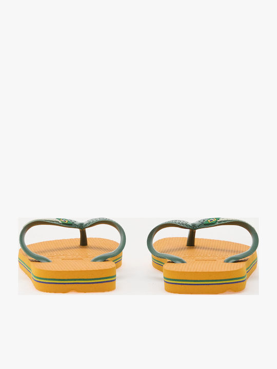 Brasil Logo Men's Flip Flops Yellow