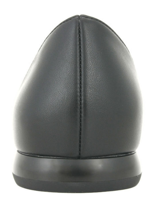 Damen Leder Ballerinas Schwarz